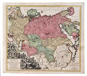 Матиас Сьюттер. Карта Российской Империи. Аугсбург. 1739 год.