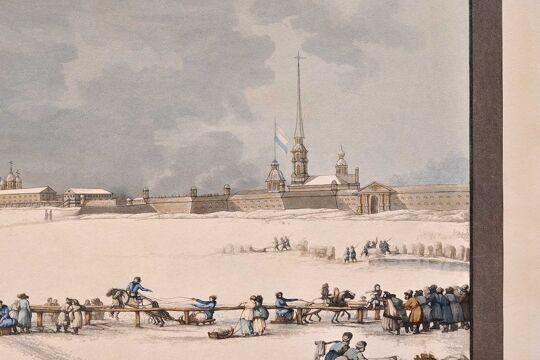 М.Ф. Дамам-Демартре. Зимняя Нева в Санкт-Петербурге. Париж, 1813 г.