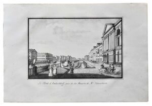 А. Плюшар. Аничков мост у дома Нарышкина. Санкт-Петербург, 1820-е годы.