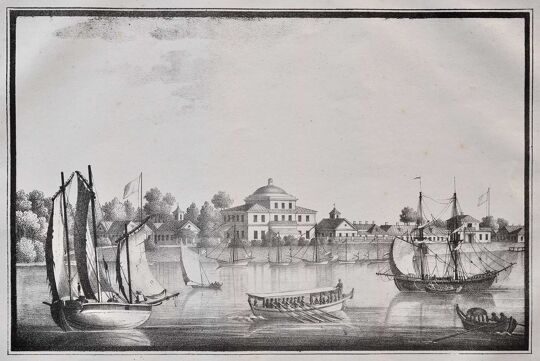 Дача Д.Л. Нарышкина. Литография. Санкт-Петербург. 1824 год.
