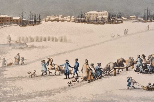 М.Ф. Дамам-Демартре. Зимняя Нева в Санкт-Петербурге. Париж, 1813 г.