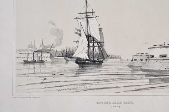 Андре Дюран. Вход в гавань Кронштадта. Париж. 1840 - 1847 годы.
