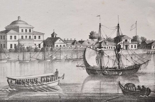Дача Д.Л. Нарышкина. Литография. Санкт-Петербург. 1824 год.