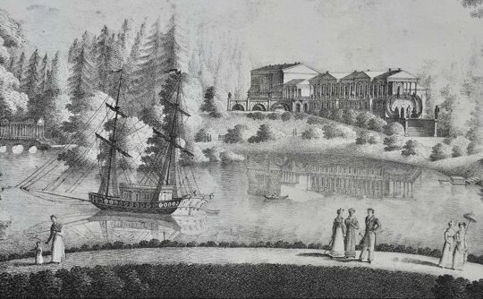 А. Плюшар. Камеронова галерея в Царском Селе. Санкт-Петербург, 1827 год.