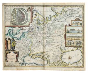Фёдор Годунов – Г. Герритс – Н.И. Пискатор – Д. Спид. Карта России. Лондон. 1676 год.